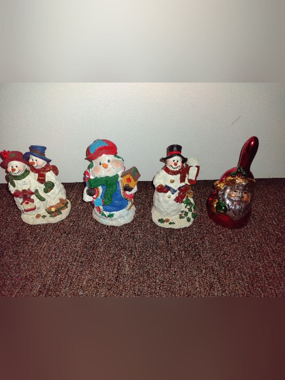 3 Snowman And 1 Santa Bell